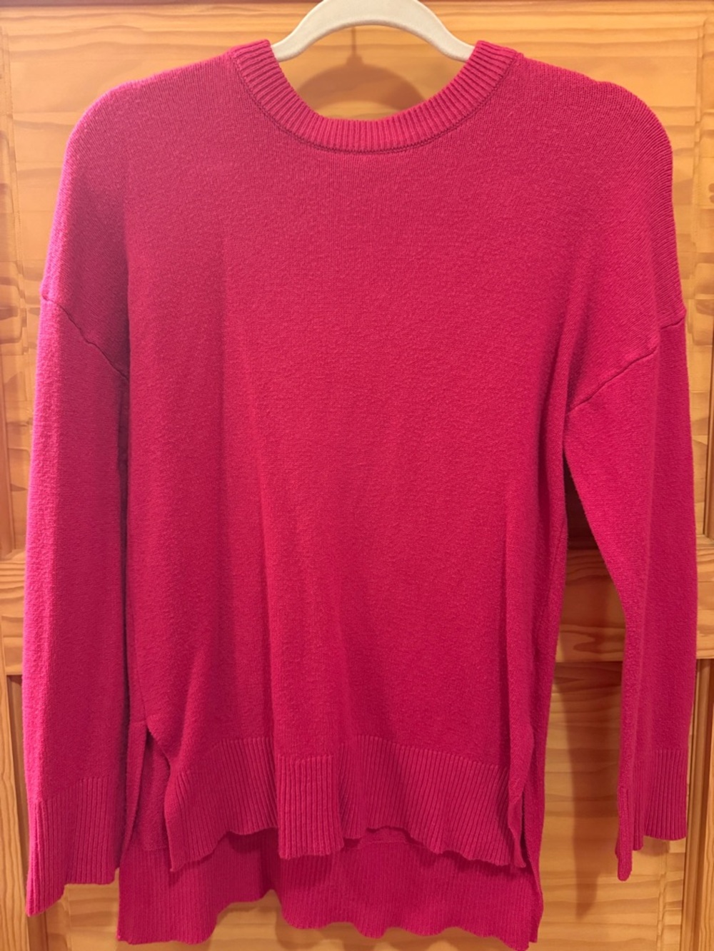 Tahari Bright Raspberry Crewneck Sweater